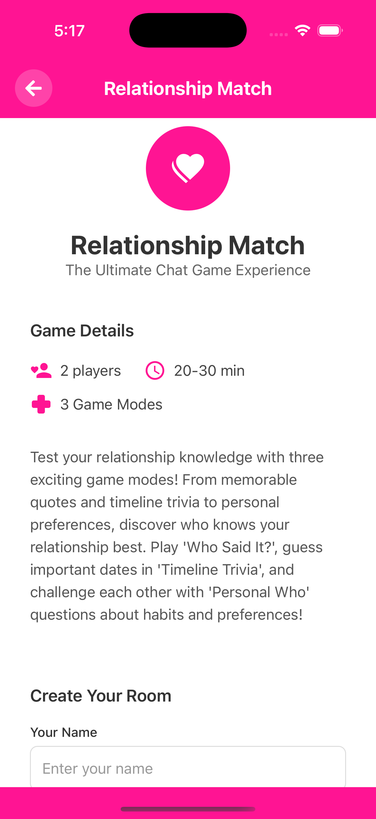 Relationship Match Game